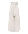 Moschino Pleated Twill Wide Trousers In White