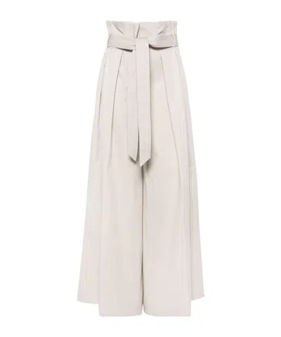 MOSCHINO PLEATED TWILL WIDE TROUSERS