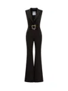 MOSCHINO PLUNGING V-NECK DARTED WAIST JUMPSUIT