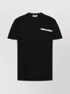Moschino Logo Ribbon Pocket T-shirt In Black Cotton In Black