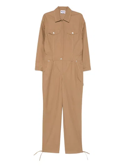 Moschino Pocket-detail Jumpsuit In Brown