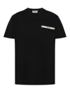 Moschino Logo Ribbon Pocket T-shirt In Black Cotton In Black