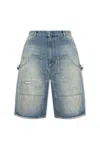 Moschino Distressed Denim Shorts In Denim