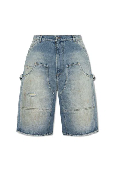 MOSCHINO POCKET DETAILED DENIM SHORTS