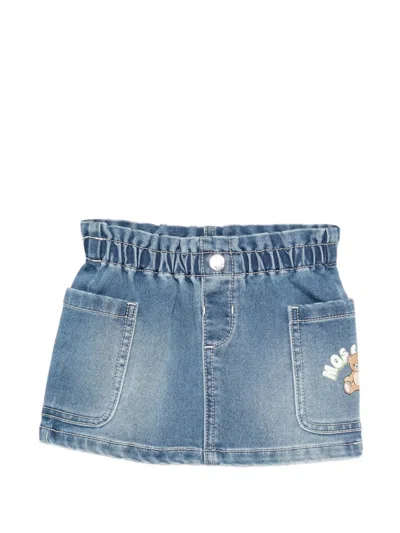 Moschino Babies' Pocket Graphic Skirt In Blue