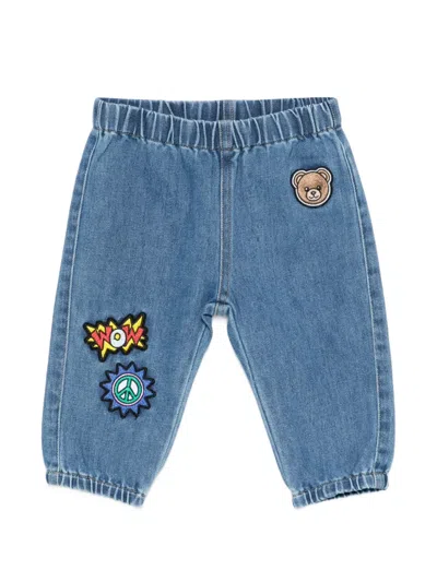 Moschino Babies' Pocket Jeans In Blue