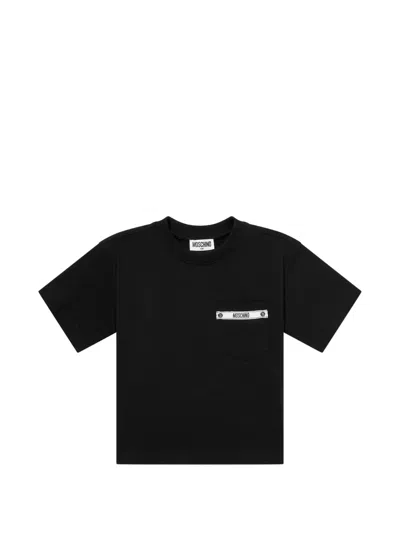 Moschino Kids' Pocket Logo T-shirt In Black