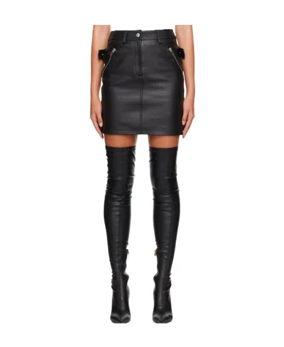 Moschino Black Biker Miniskirt In A0555 Black