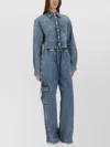Moschino Pocketed Cropped Denim Jacket