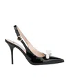 Moschino Pointed High-heeled Sandals In Black