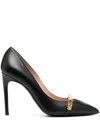 Moschino Pointed Toe Pumps In Black