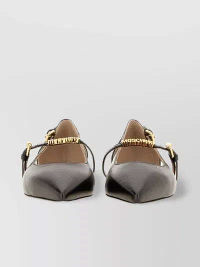 Moschino Pointed Toe Strappy Ballerina
