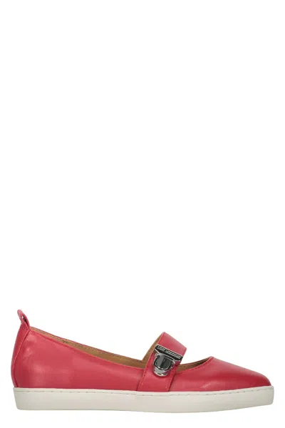 Moschino Pointy-toe Ballet Flats In Red