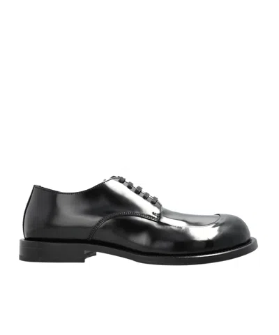 Moschino Polished Lace-up Oxford Shoes In Black