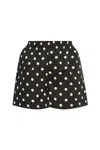 Moschino Dotted Shorts With Elastic Waistband And Button Detailing In Black