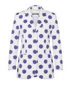 Moschino Stretch Satin Jacket Biro Polka Dots In Blue