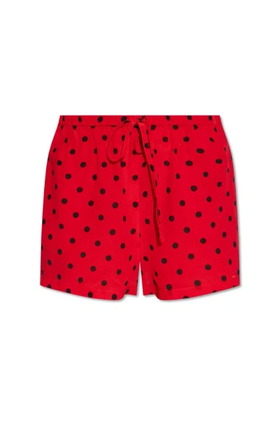 Moschino Polka Dot Drawstring Shorts In Red