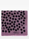 Moschino Polka-dot Frayed-edge Scarf In Purple