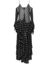 Moschino Silk Georgette Dress Polka Dots In Black