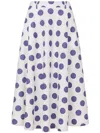 Moschino Biro Polka Dots Poplin Skirt In White