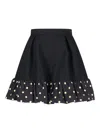 Moschino Midi Skirt With Polka Dots And Ruffles In Black
