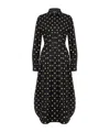 Moschino Pleated Polka Dot Dress With Long Sleeves In Black