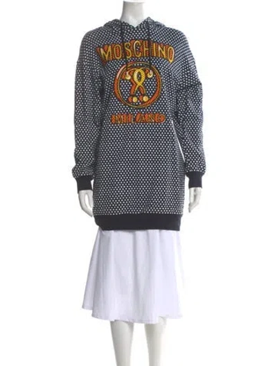 Pre-owned Moschino Polka Dot Print Crew Neck Hoodie In Multi