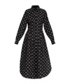 Moschino Pleated Polka Dot Dress With Long Sleeves In Black