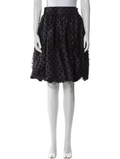 Pre-owned Moschino Polka Dot Print Knee-length Skirt W/ Tags In Black