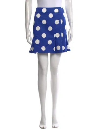 Pre-owned Moschino Polka Dot Print Mini Skirt W/ Tags In Blue