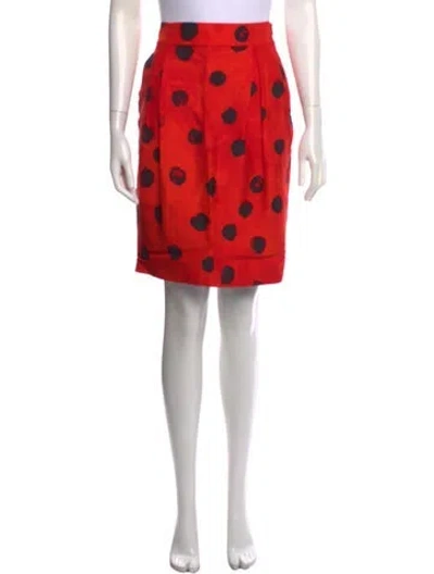 Pre-owned Moschino Polka Dot Print Mini Skirt W/ Tags In Red