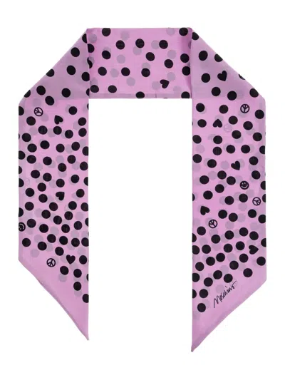 Moschino Polka Dot-print Scarf In Purple