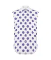 Moschino Sleeveless Cotton Poplin Shirt With Polka Dot Pattern In White