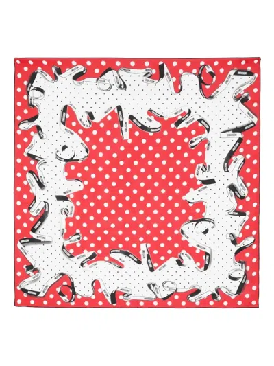 Moschino Polka-dot Ribbon Scarf