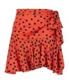 Moschino Polka-dot Ruffle-hem Mini Skirt In Orange