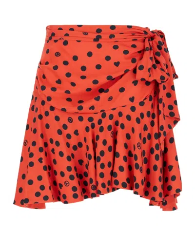 MOSCHINO POLKA-DOT RUFFLE-HEM MINI SKIRT