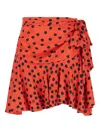 Moschino Polka-dot Ruffle-hem Mini Skirt In Red