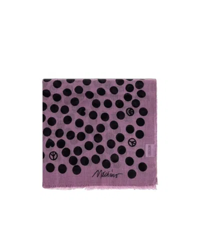 MOSCHINO POLKA-DOT FRAYED-EDGE SCARF