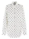 Moschino Ivory Cotton Voile Shirt With Polka Dot Pattern In 白色