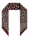 Moschino Polka-dot Silk Scarf In Brown