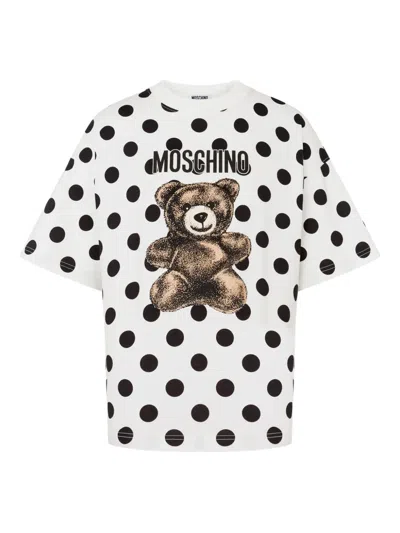 MOSCHINO POLKA-DOT TEDDY-BEAR PRINT T-SHIRT