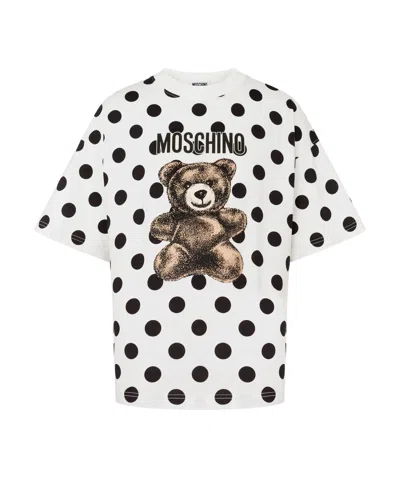 MOSCHINO POLKA-DOT TEDDY-BEAR PRINT T-SHIRT