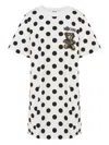 Moschino Polka Dot Graphic Print Short Sleeve Dress In White