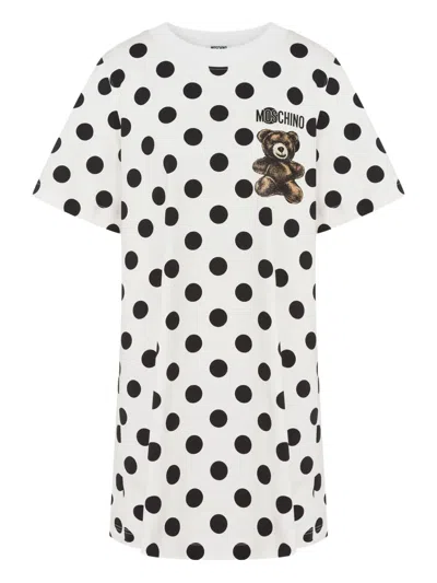 MOSCHINO POLKA-DOT TEDDY MINI DAY DRESS