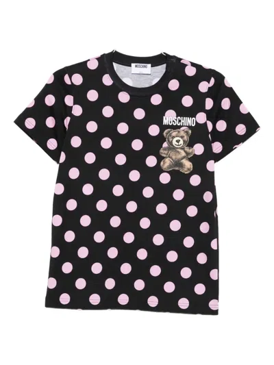 MOSCHINO POLKA-DOT TEDDY-PRINT T-SHIRT