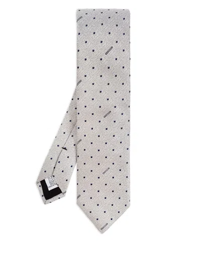 Moschino Polka-dot Tie In Grau