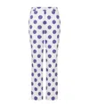Moschino Stretch Satin Pants Biro Polka Dots In White