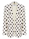 Moschino Polka Dots Printed Wool Jacket In White