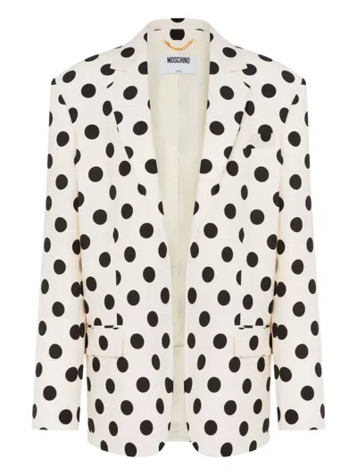 MOSCHINO POLKA-DOT WOOL BLAZER