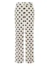 Moschino Polka Dots Printed Wool Pants In Multi